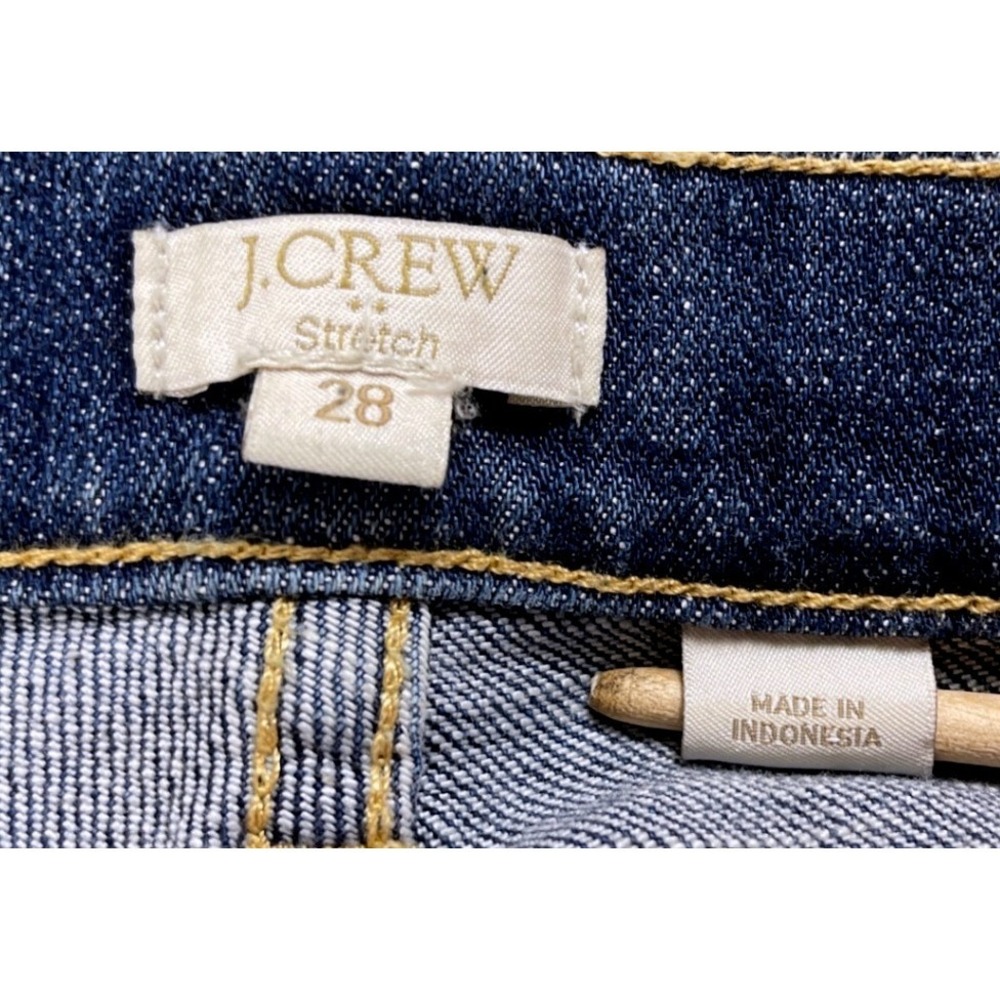 J.Crew Womens Stretch Denim Jeans Size 28 Ripped Distressed Dark Wash Casual - Picture 4 of 9